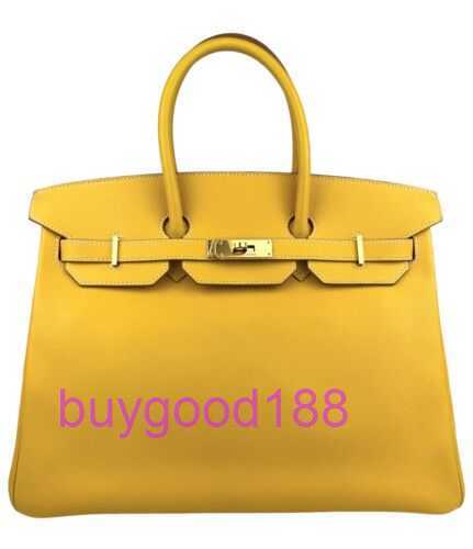 Aabirdkin Disdicate Luxury Designer Totes Sac 35 Candy Yellow Gris Gary Epsom Leather Gold Hardware pour le sac à main pour femmes Sac à bandoulière