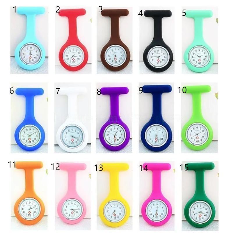 Nurse watch Medical Silicone Clip Pocket Fashion Brooch Fob Tunic Cover Doctor Silicon Quartz Nursing Lapel Watch with Second Hand Watches NEW