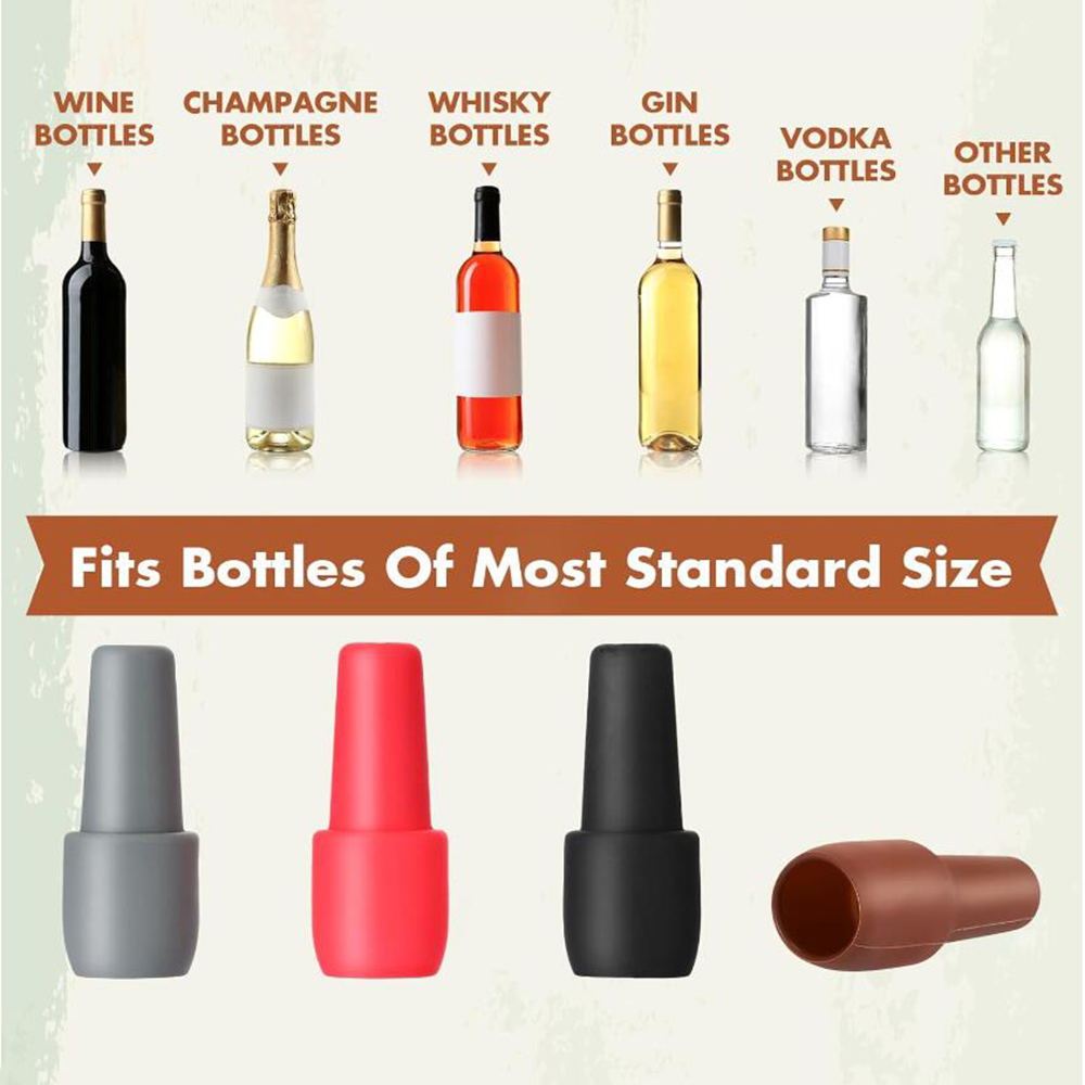 Silikonowe wina stopu podwójnie zamknięta butelka stoper wielokrotnego użytku Silikon Wine Stopper Butelki pokrywowe butelki szampana Zabaw napojów, aby w piwnicy w piwnicy