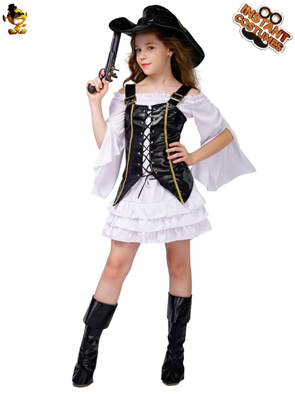Halloween -Kostüme Mädchen Kleidung Pirate Cosplay Closty Party Kleidung Performance Kostüme für Mädchen
