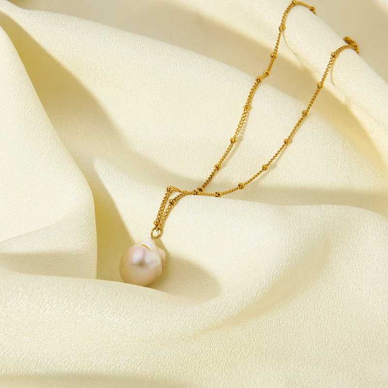 Colliers de perles simples Collier pendentif de perle nature naturale DESYTY PERL 18K