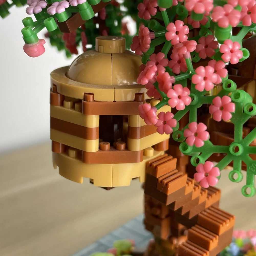 Architectuur/DIY House Mini Sakura Tree House Building Block Set |Stad Street View Diy Toys |Cherry Blossom Model cadeau voor kinderen