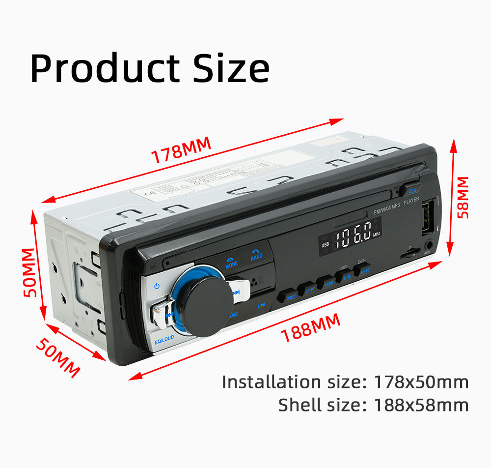 Nuova vendita calda 4*60W 12V IN DASH 1 Din Car Player Mp3 Blue Tooth Multifunction JSD-520 Stereo Android Car Radio Universal