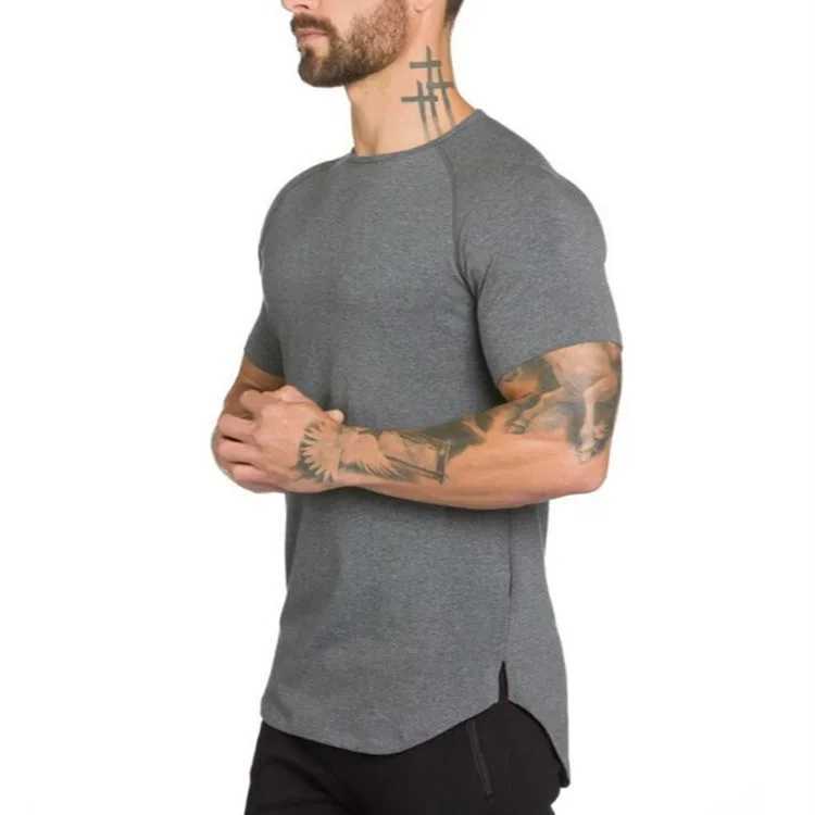 T-shirts masculins à tissage nature des vêtements de gym