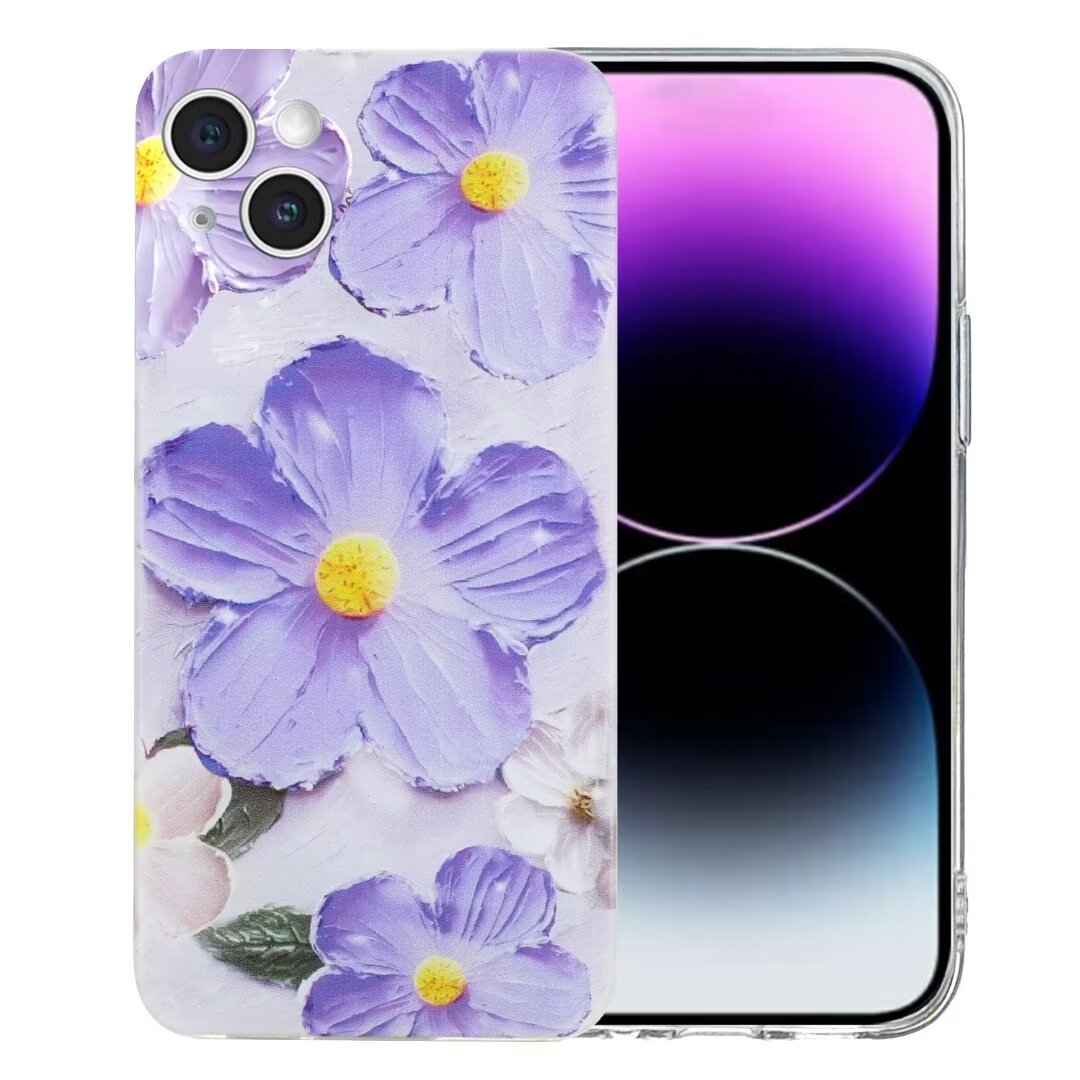 Fashion Flower Soft TPU Cases For Samsung S24 Plus Ultra S23 FE A54 A34 A24 A14 A55 A35 A25 A15 A05 A05S Luxury Butterfly Cat Animal Cute Lovely Purple Floral Phone Cover