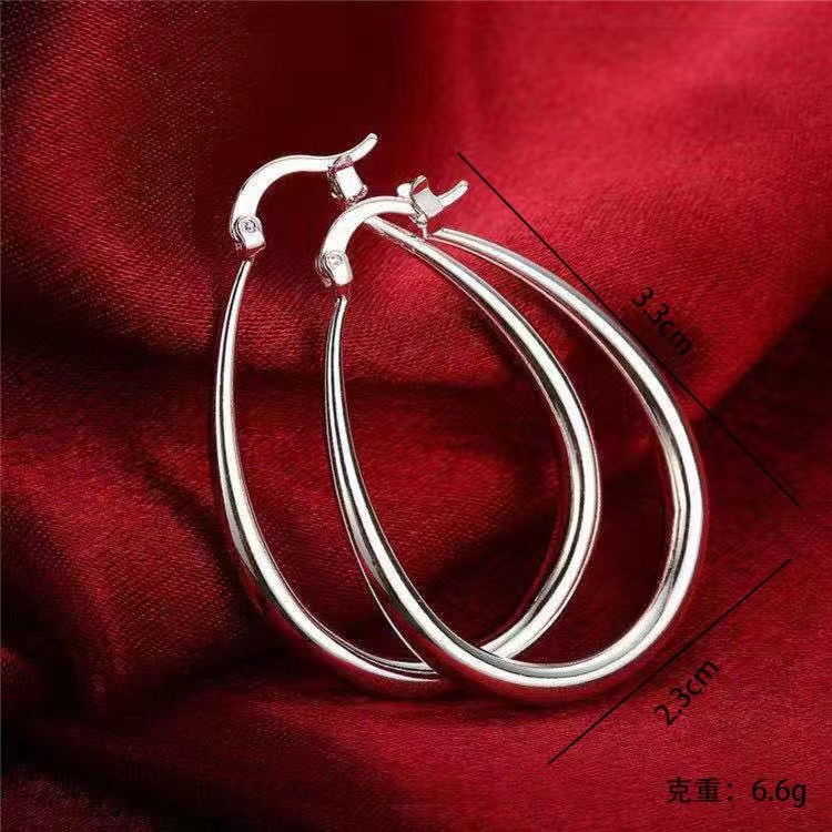 Shine Gold Color Women Earrings Fashion Smooth Hoop Earrings for Women Engagement Wedding Jewelry Gift