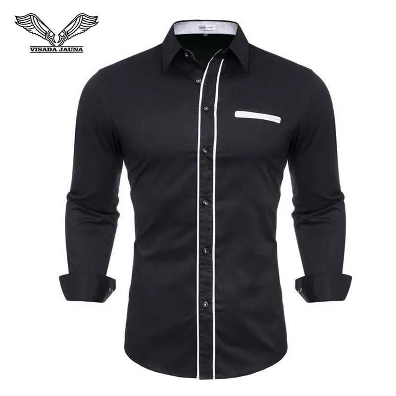 Camisas de vestido masculinas Marca de camisa de algodão 100% algodão 2022 masculino de alta qualidade camisetas slve hit casual cor slim fit preto homem camisetas 4xl n5150 y240514