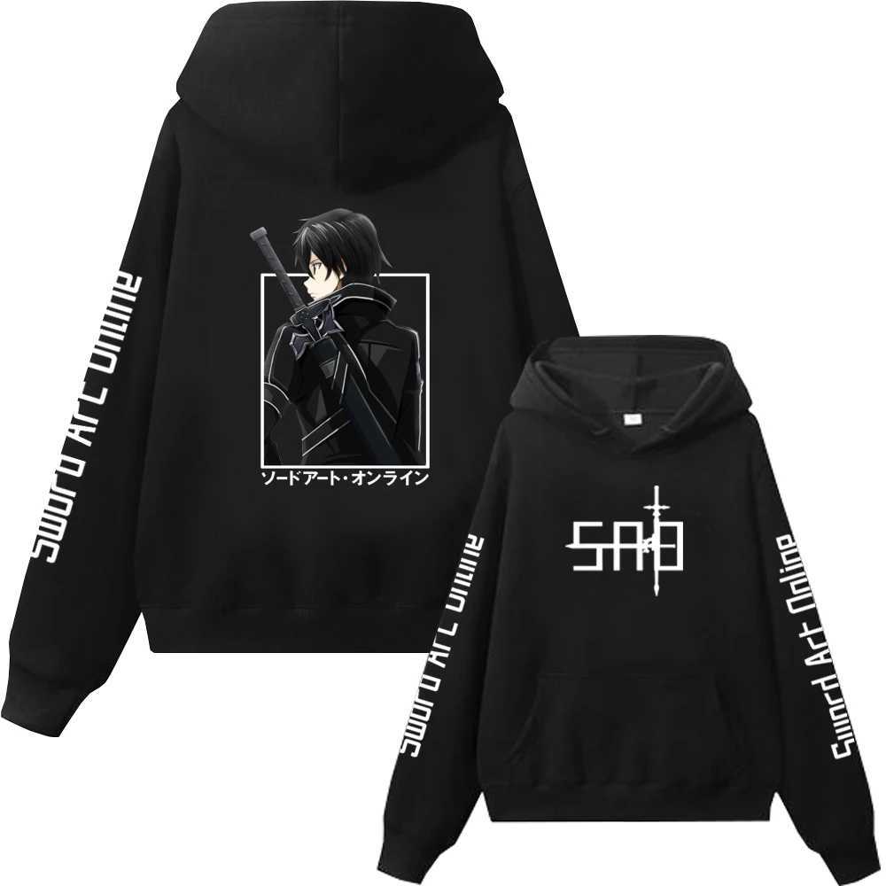 Men's Hoodies Sweatshirts Sword Art Online Anime Plus Size Hoodie Kirito And Asuna Men Women Couple Sweatshirts Harajuku Long Slve Boy And Girl Pullover T240510