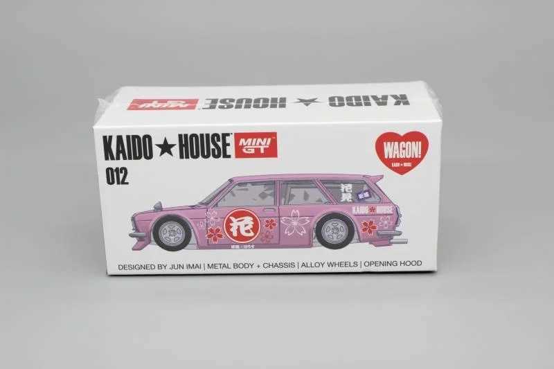 Diecast Model Cars Mini GT 1/64 Modèle de voiture en alliage Datsun 510 Kaido House Wagon Flower T240513