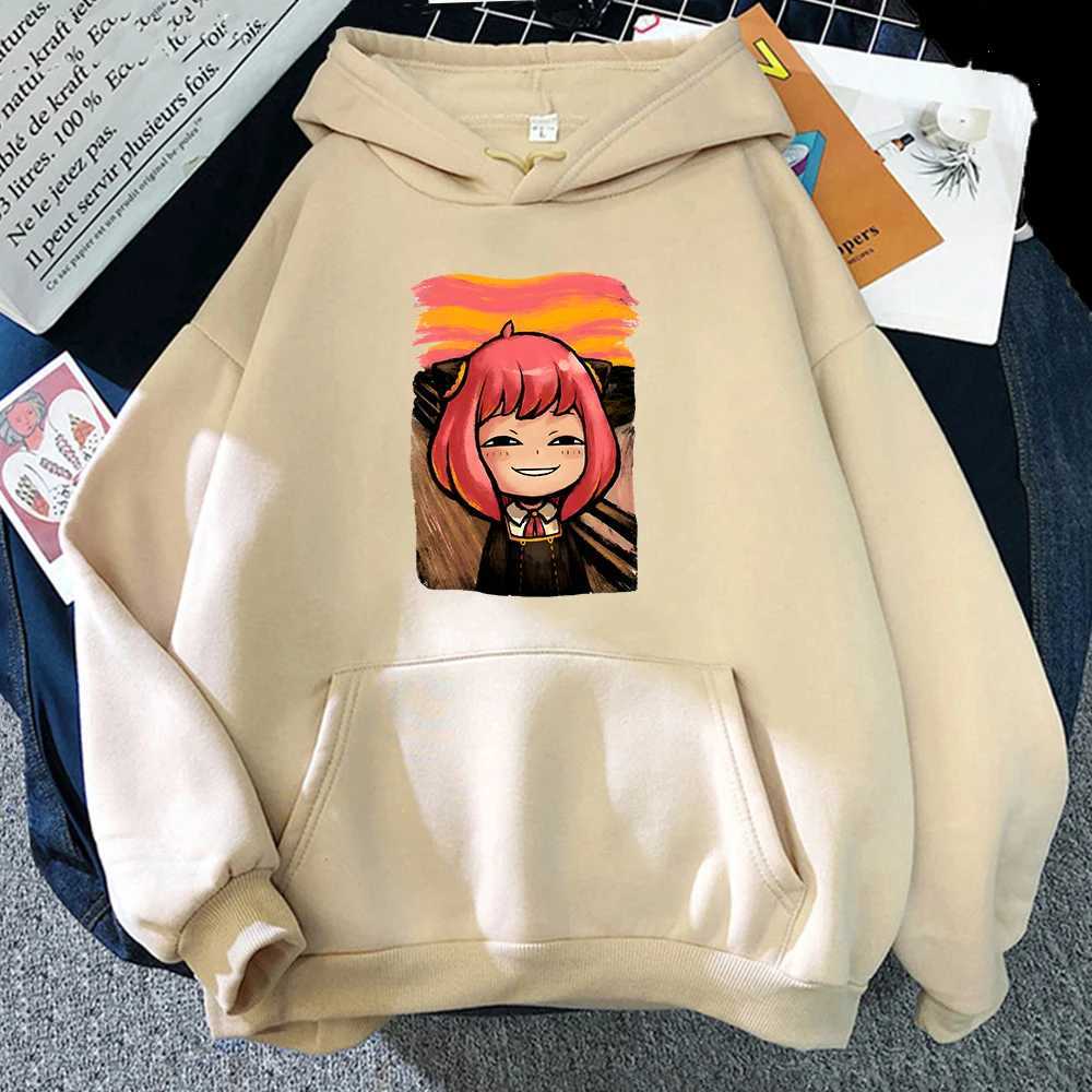 Herren Hoodies Sweatshirts Hot Anime Spy X Familie Anya Graphic Printed Kapuze Gilr Hoodie Plus Size Pullover Harajuku Frauen Herbst Warm Fashion Sweatshirt T240510