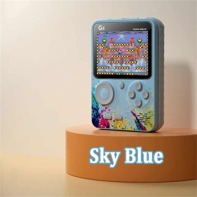 G5 retro handheld gameconsole met 500 klassieke games 3.0 inch scherm draagbare gamepad macaron kleur 1020 mAh oplaadbare batterij