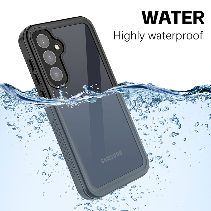 Esportes ao ar livre IP68 Capa telefônica transparente à prova d'água para Samsung Galaxy A55 5g