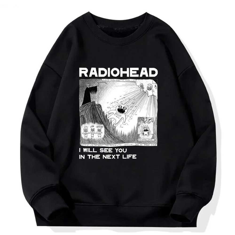 Heren Hoodies Sweatshirts Radiohead Ik zie je in het volgende leven.Heren/dames rock and roll boys retro print sweatshirt hiphop straatkleding sudaderas heren