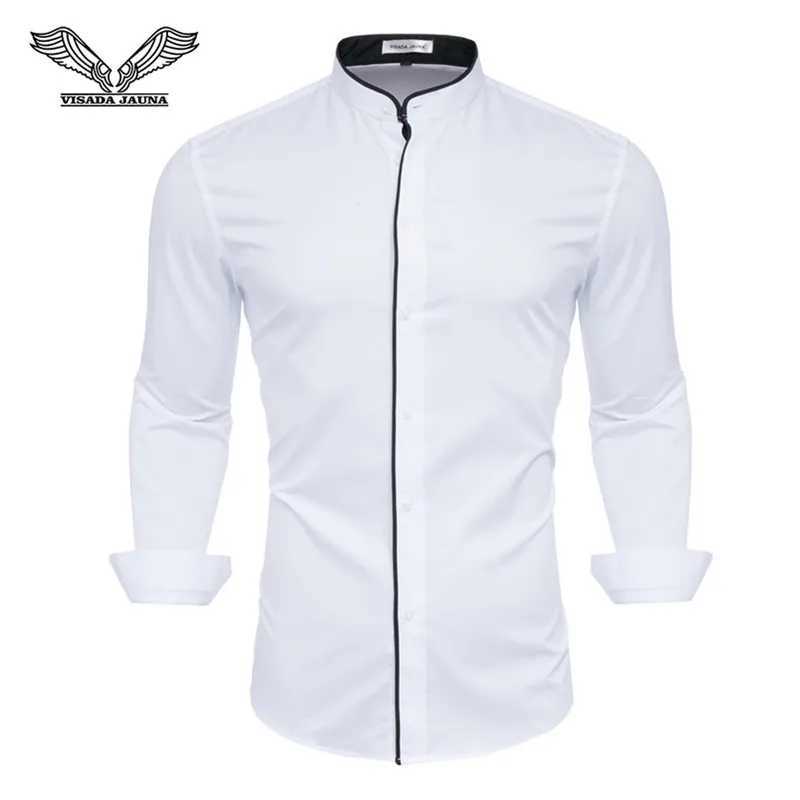 Chemises de robe masculines Marque 2019 Casual Chemit Men Long Slve Slim Fit Mens Casual Button-Down Shirt Formel Dress Shirts Men Vêtements Camisa White Y240514