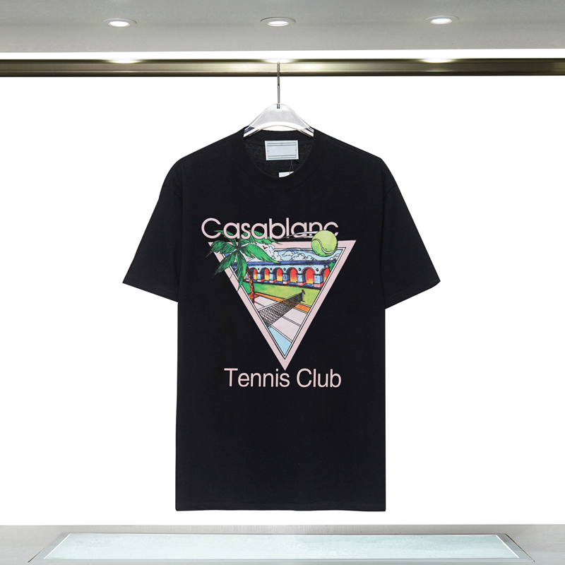 5A 2024カサブランカTシャツ新しいメンズTシャツデザイナーTシャツデザイナーTシャツレジャー通気性Tシャツレタープリント服夏カジュアル半袖001