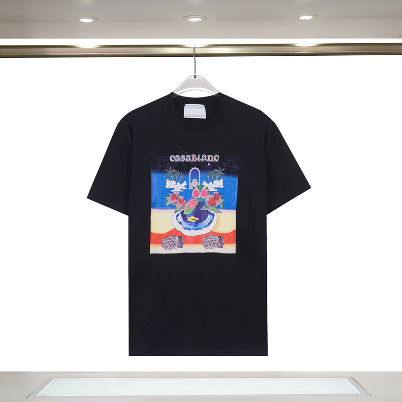 5A 2024カサブランカTシャツ新しいメンズTシャツデザイナーTシャツデザイナーTシャツレジャー通気性Tシャツレタープリント服夏カジュアル半袖001