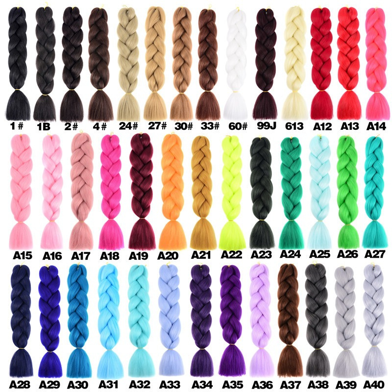 24-calowy pojedynczy Ombre Kolor Multi-colour zielony różowy syntetyczny przedłużenie włosów Twist Jumbo Plejanie Kanekalon Hair Bulks Dreadlock Dhl