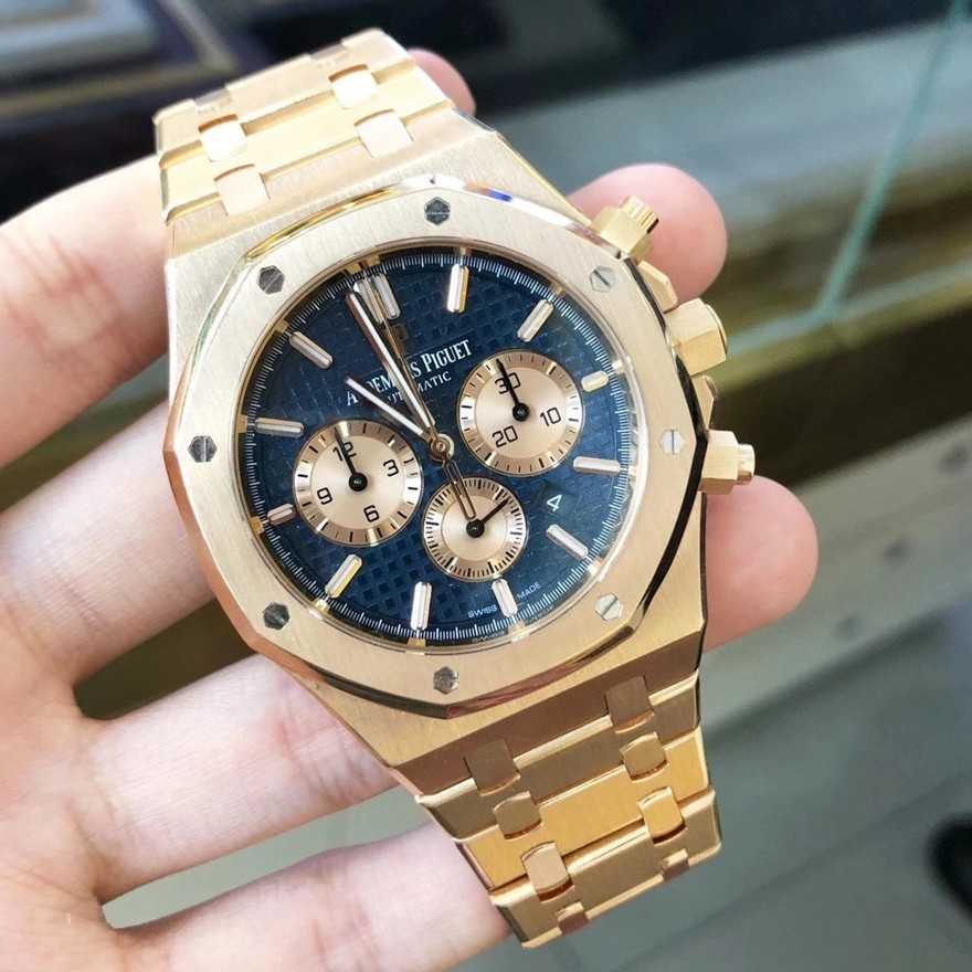 AAPI Designer Mécanique de luxe Mécanique de bracelet Original 1 à 1 Montres d'abord Vérifier puis envoyez la nouvelle montre Royal Plate Rose Gold Watch Formal Mens Watch