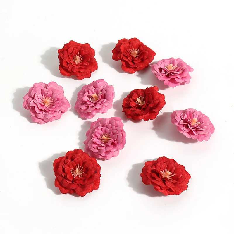 fleurs décoratives couronnes artificielles Camellia Fake Flowers plante pour décorations de Noël Art and Craft with aigules Room Decoration Livraison gratuite