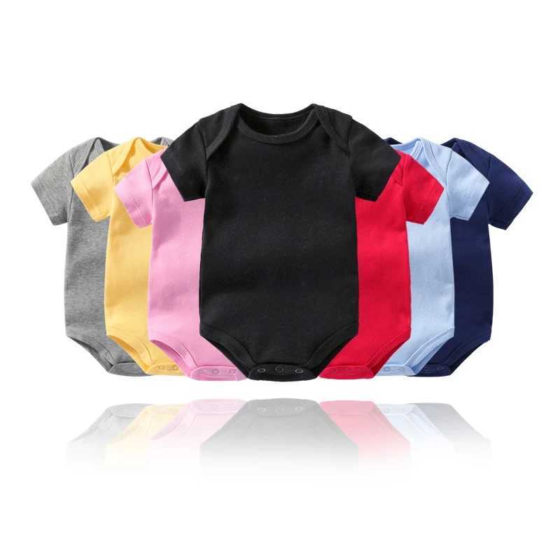 Rompers Summer Boys and Girls Pure Cotton Triangle Jumpsuit Baby and Toddler Couleur solide Coulage intégré Clothingl2405