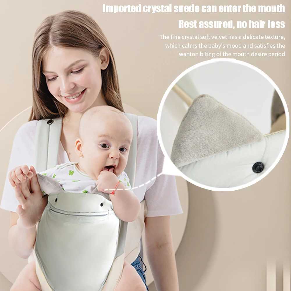 Carriers Slings Backpacks Baby kangaroo shoulder strap newborn packaging sling ergonomic cute bite towel baby cotton breathable front baby carrier Y240514