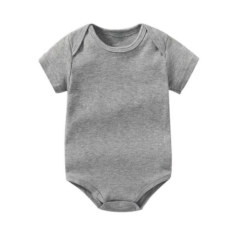 Rompers Summer Boys and Girls Pure Cotton Triangle Jumpsuit Baby and Toddler Couleur solide Coulage intégré Clothingl2405