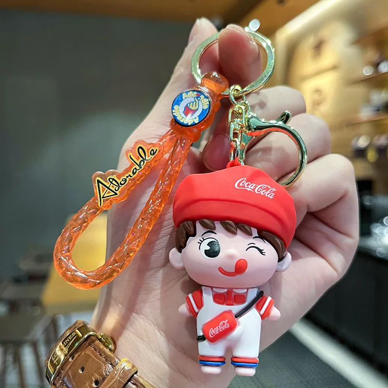 Cute Anime Keychain Charm Key Ring Lovely Doll Couple Students Personalized Creative Valentine`s Day Gift UPS