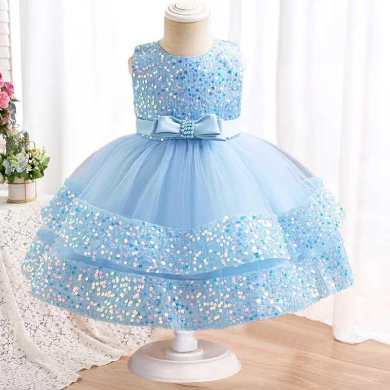 Girl's Dresses Toddler Baby Girls Dress New 1-5T Cute Baby Girls First Full Year Eucharist Birthday Party Dress Girls Clothing Y240514