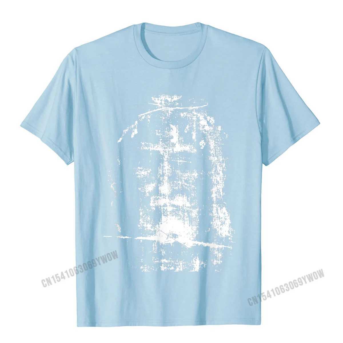 Men's T-Shirts Turin Shroud Jesus Christ Face T-shirt Camissa Mens Casual Tee Funny Cotton Customized Q240514