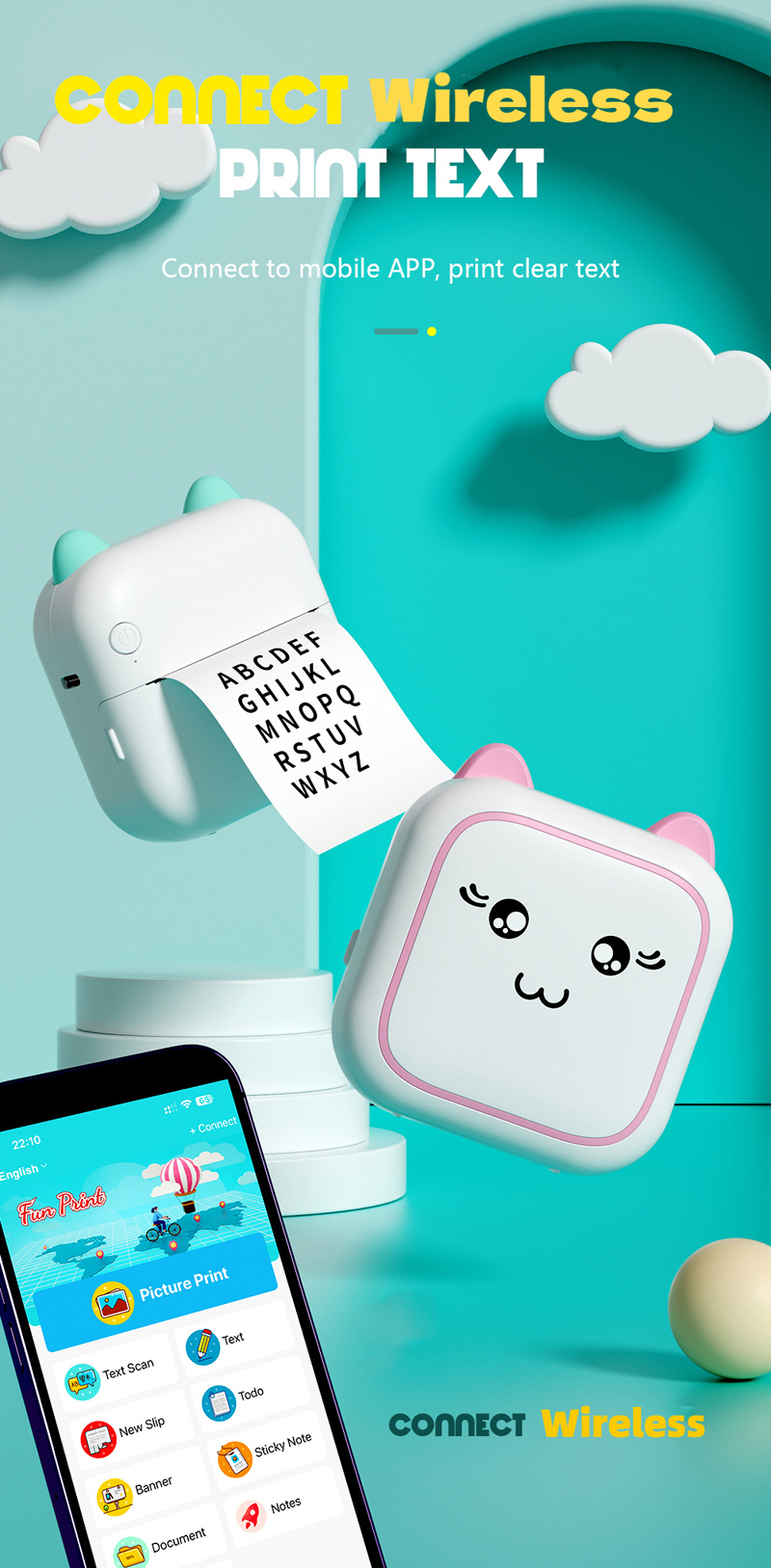 Новый дизайн Pocket Printer C25 Android IOS Portable Toy Photo File Office Home Mini Thermal Label Printer для детей изучать подарки