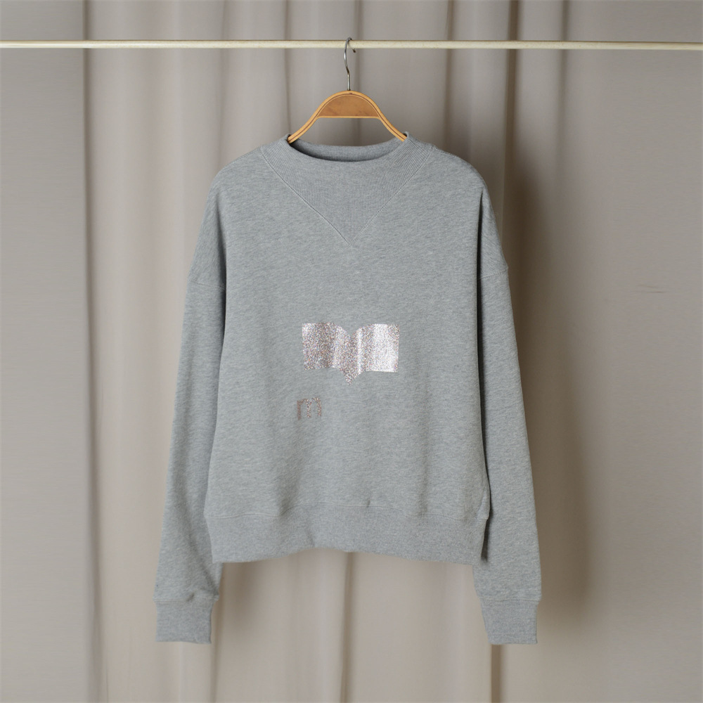 Isabel Marant Designer Sweatshirt Fashion Hoodie Classic Letter Printed Terry Cotton Sweater Women kläder