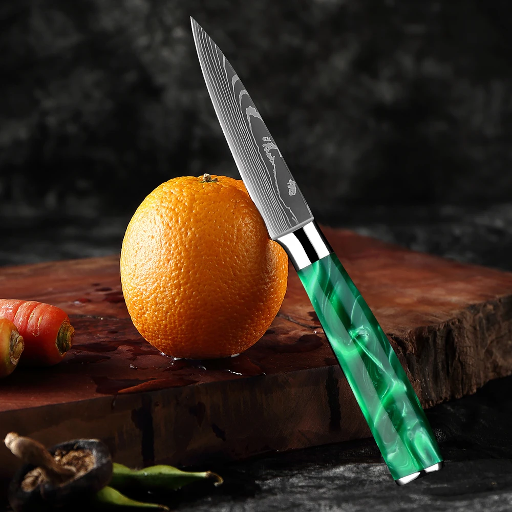 XITUO Coltello da cucina da 3,5 pollici di peeling del frutto del coltello da cucina Ultra Sharp Chef Damascus Modello in acciaio Full Tang Hand