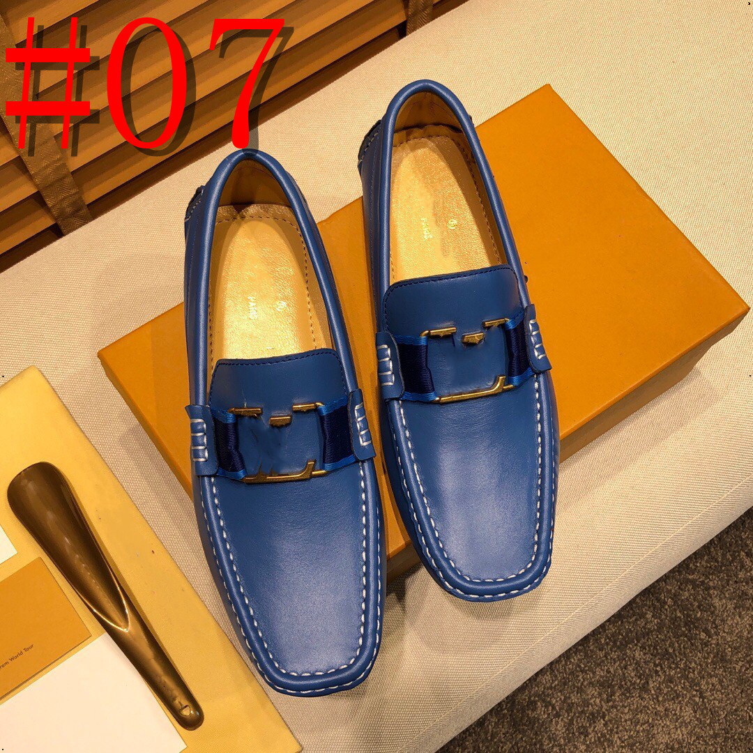 62Model Wysokiej jakości męskie mokasy designerskie buty niebieskie brązowe moccasiny miękkie skórzane skórzane formalne imprezę swobodną poślizgnię