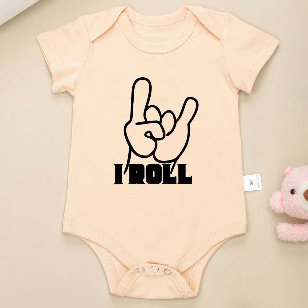 Rompers I Rock Cute Twins Baby Boys Fashion and Fun Newborn Onesie Pyjamas Summer Home Casual Childrens Clothing Cotton Jumpsuitl240514L240502
