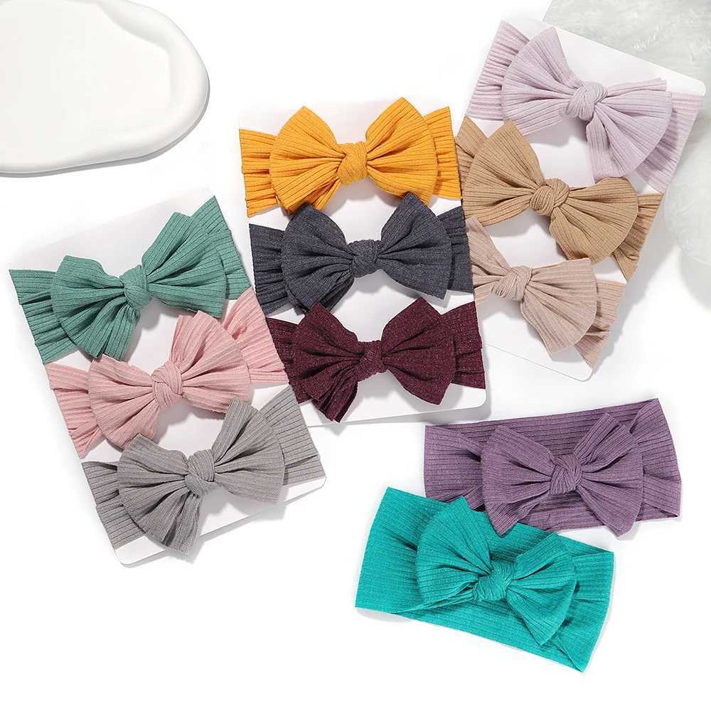 Hair Accessories /batch baby headband set girl bow tie headband soft knitted childrens headband newborn headscarf baby hair accessories d240515