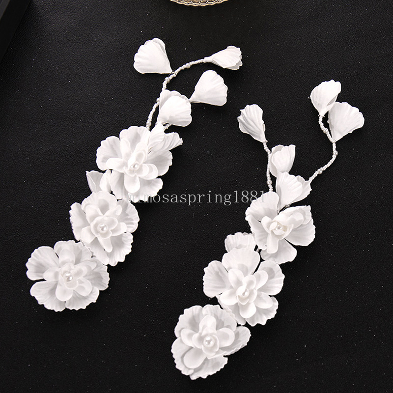 Korean Flower Ear Hanging Hair Band Bridal Wedding Headband Photography Headwear Bridal Accessories Bridesmaid Gift Wholesale