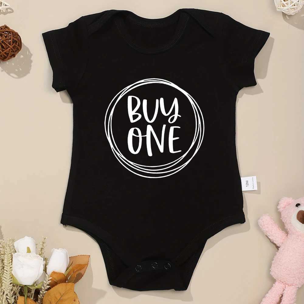 Rompers nyfödda köper en gratis och rolig tvillingbaby tät passande kostym Kreativ trend för små barn och flickor Sätt populära babykläder i EuroPel240514L240502