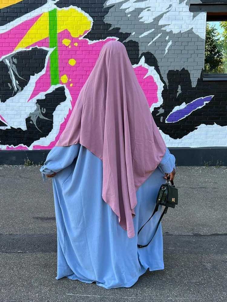 Abbigliamento etnico Eid Donne musulmane Abaya Long Khimar Abito da 2 pezzi Set di preghiera abito da lanter