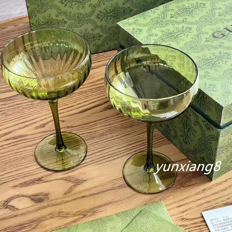 Designer Deluxe Green Green Ripple Wine tasse de tasse de vin rouge