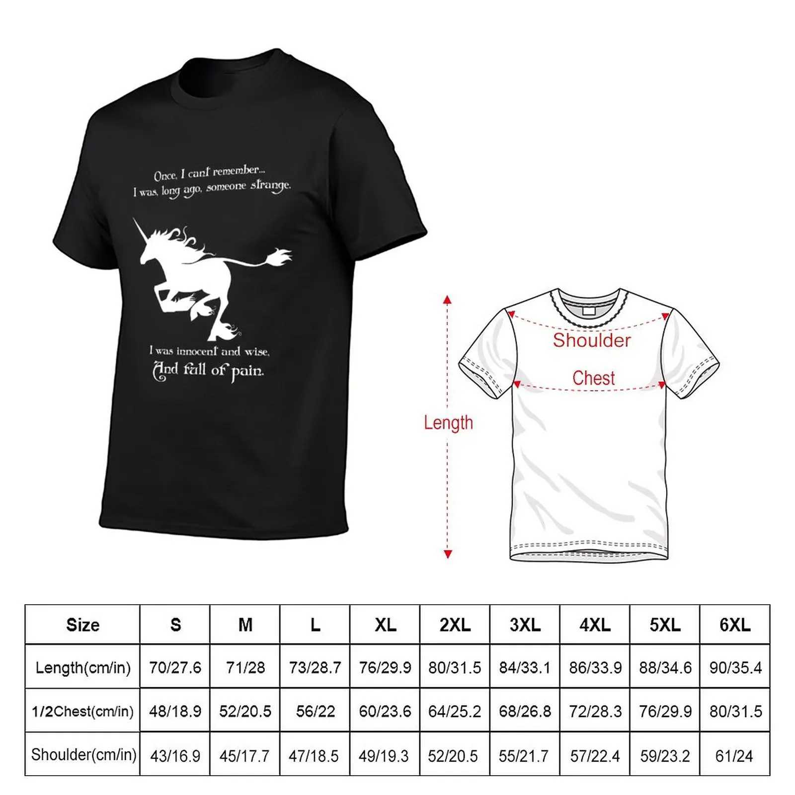 Herr t-shirts nya den sista unicorn grafiska löpande t-shirt anpassade t skjortor anpassade t-shirt anime t-shirt tung vikt t skjortor för män t240515