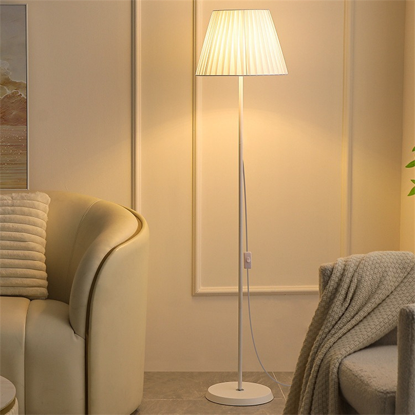 Fixamento da lâmpada de piso de 5 pés para sala de estar, luminárias modernas com abajur de tecido, lâmpada alta minimalista com interruptor, quarto, escritório e27 e26 plug dos EUA lâmpada não incluída