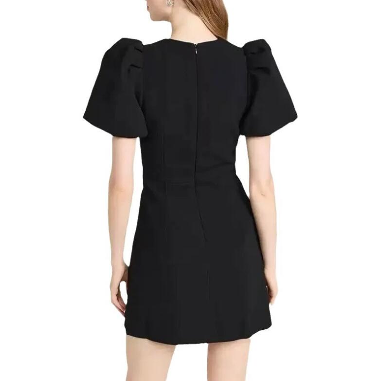 Новые платья для вечеринок Bow Hollow Out Женское черное платье сексуальное с коротким рукавом мини-бить