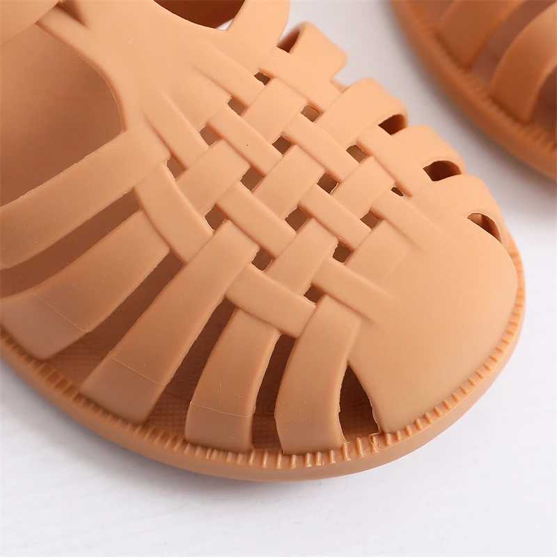 Sandalen zomer kinderen sandalen babymeisjes zachte non slip prinses schoenen kinderen snoep jelly strandschoenen jongens casual Romeinse slippers D240515