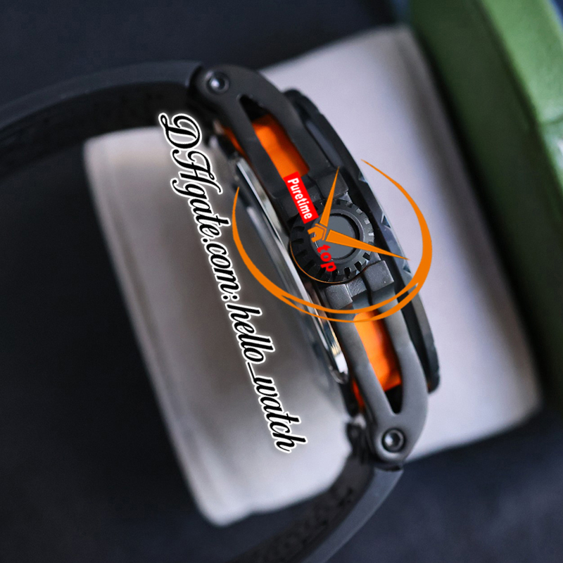 V10 New 45mm Spider RDDBEX1033 Automatic Mens Watch Orange Skeleton Dial Tourbillon PVD Black Steel Case Red Inner Orange Leather Rubber Strap Watches Hello_Watch