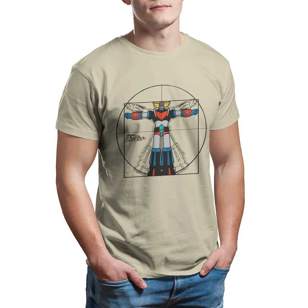 Heren T-shirts Men 192 Vitru Grendizer Goldorak UFO Robot T-shirt 100% katoenen kleding Vintage korte sleve t-shirt Geschenk idee T-shirts T240515