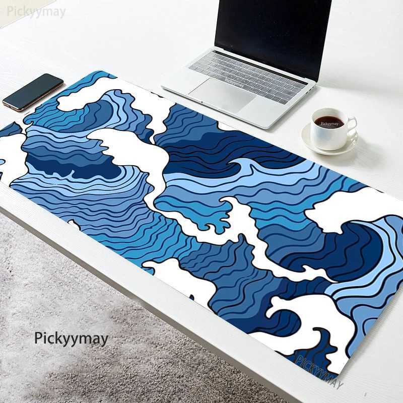 Myse Pads nadgarstki spoczywa Japonia Wielka Wave Off Large Mouse Board Game PC Game XL Mouse Board Klawiatura laptopa myszy Mao Si Art Office Mat J240510