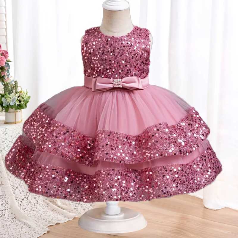 Girl's Dresses Toddler Baby Girls Dress New 1-5T Cute Baby Girls First Full Year Eucharist Birthday Party Dress Girls Clothing Y240514