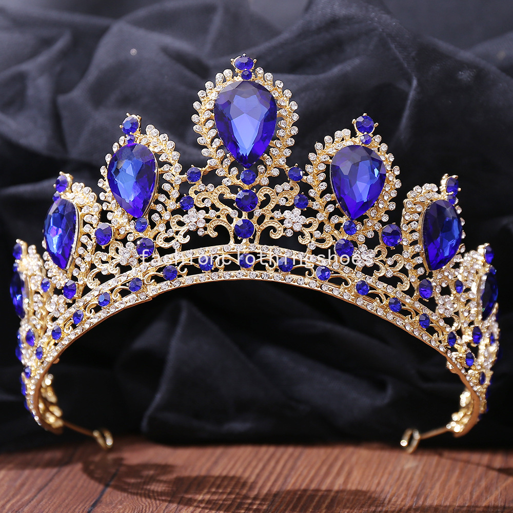 Luxury Princess Crown Women Opal Crystal Bridal Wedding Tiaras Crown pannband Hårtillbehör