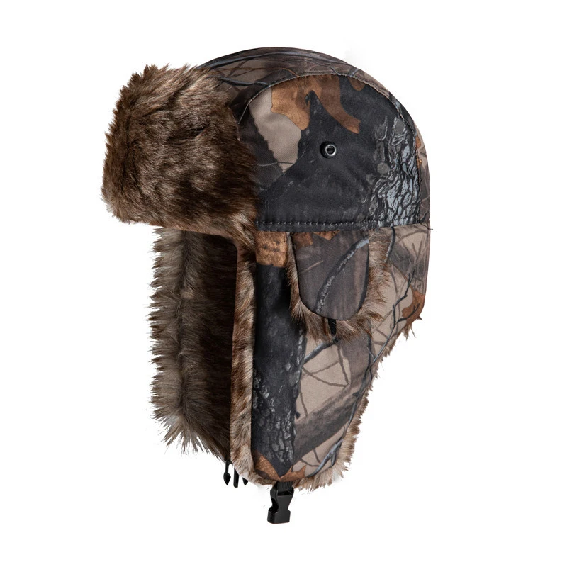 Winter Ski Cap Lei Feng Camouflage Hat Ear Protection Flaps Trapper Aviator Trooper Earflap Hat Outdoor Thick Warmer Cap