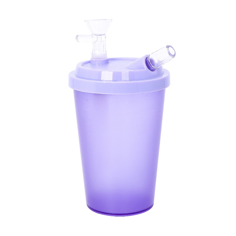 Plastic Hookah Bong Cups With Glass bowl Hand Style Smoking Water Pipe Detachable Filter Oil Rigs Multiple Colors